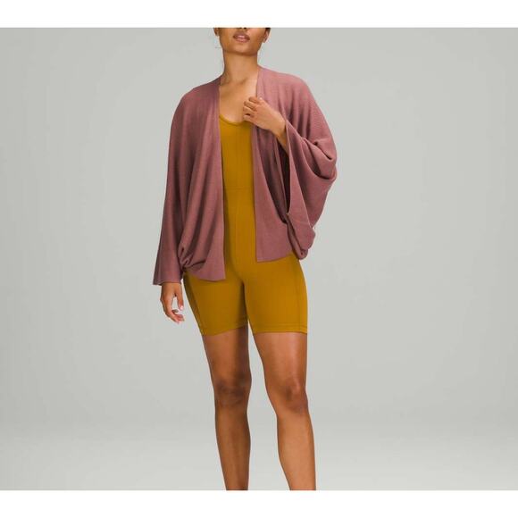 Lululemon Cashmere Blend Cashlu Textured Wrap Spiced Chai XS Small Comfort - Picture 3 of 5